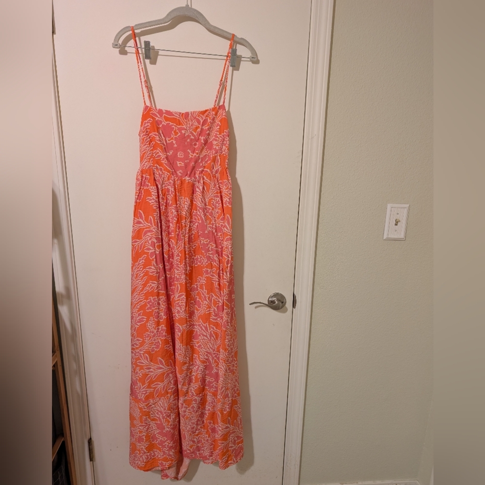 NWT Orange Floral Maxi Dress